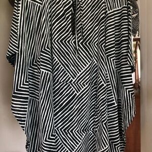 Echo Black and White Striped Women's Blouse